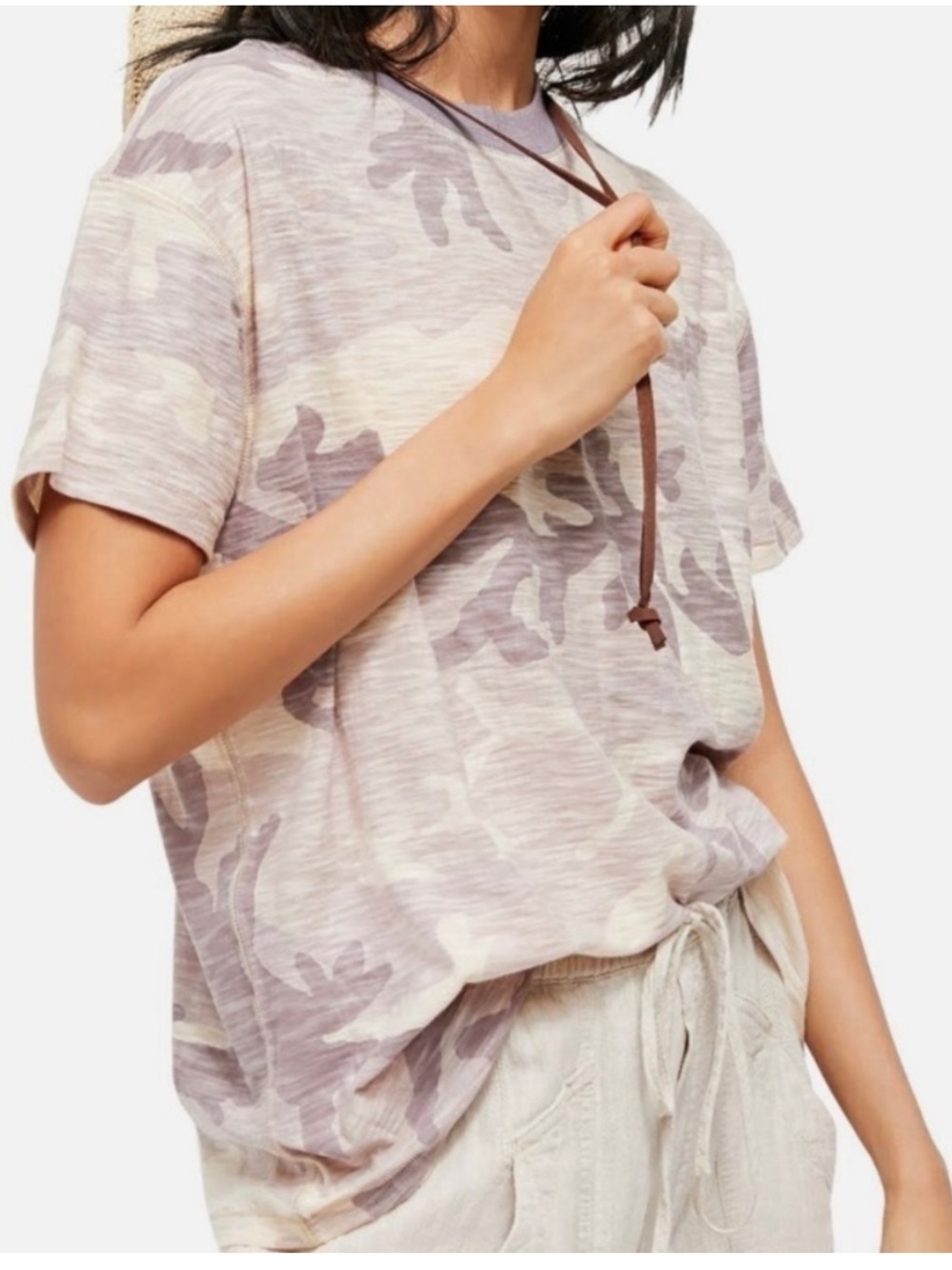Free people purple camo maybelle t-shirt womens S